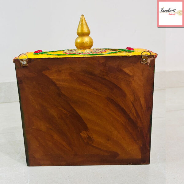 Elegant Handcrafted Wooden Hindu Temple for Home Worship - Image 4